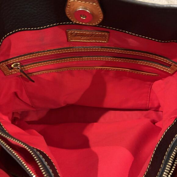 Dooney & Bourke Chelsea Shopper Black Pebbled Leather Large Tote Handbag Purse - Picture 8 of 13